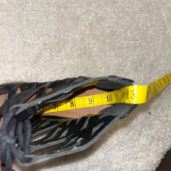 Qupid Leatherette Peep Toe Tie Heeled Bootie - Picture 10 of 12